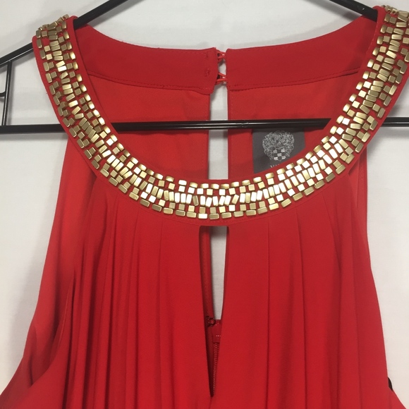 vince camuto gold jumpsuit